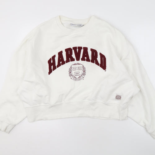 Harvard Women’s White Sweatshirt, M, Casual University Style