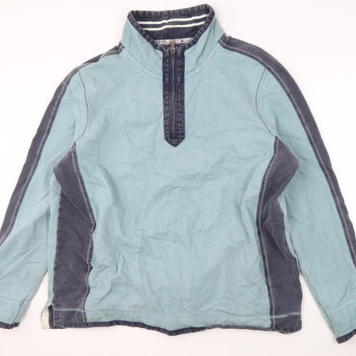 Fat Face Men's Blue 2XL Half-Zip Sweatshirt