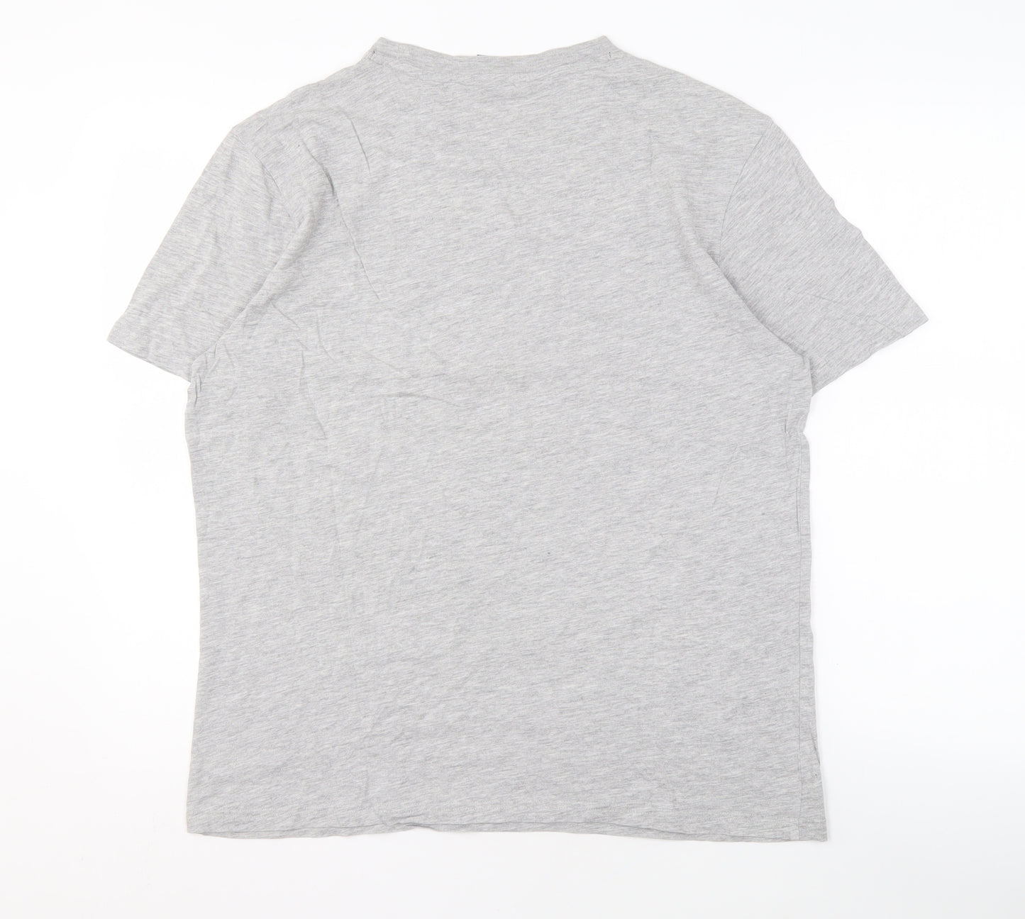 Champion Men's Grey Crew Neck T-Shirt, Size L, Logo
