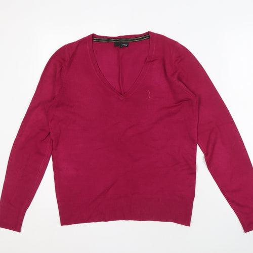 Next Women's Red V-Neck Pullover Jumper Size 12