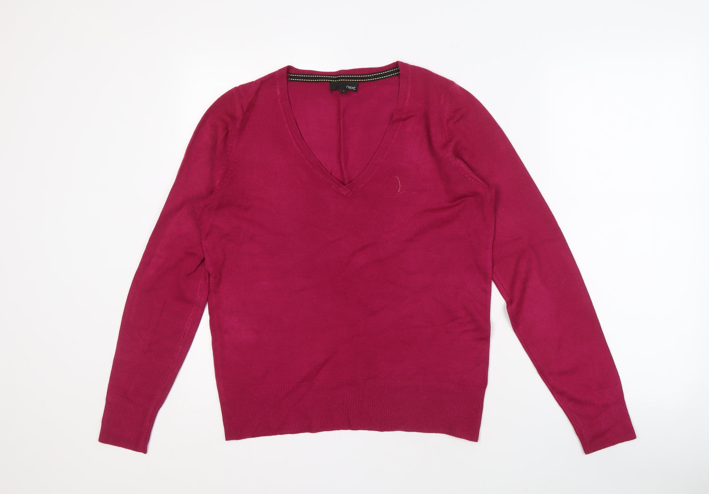 Next Women's Red V-Neck Pullover Jumper Size 12