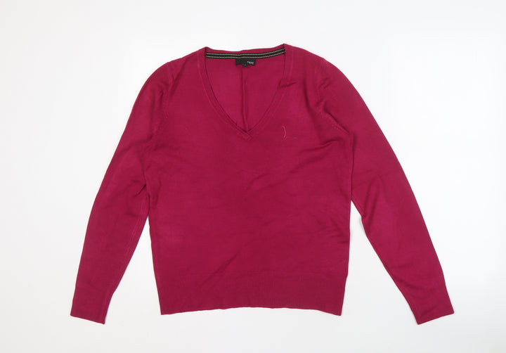 Next Women's Red V-Neck Pullover Jumper Size 12