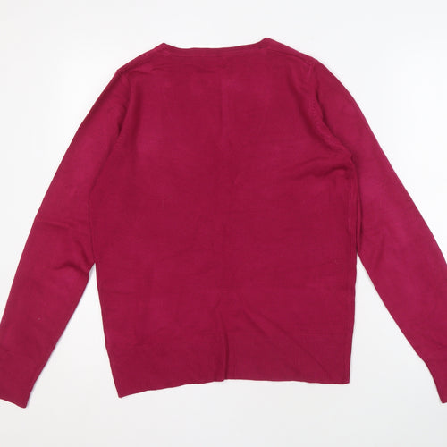 Next Women's Red V-Neck Pullover Jumper Size 12