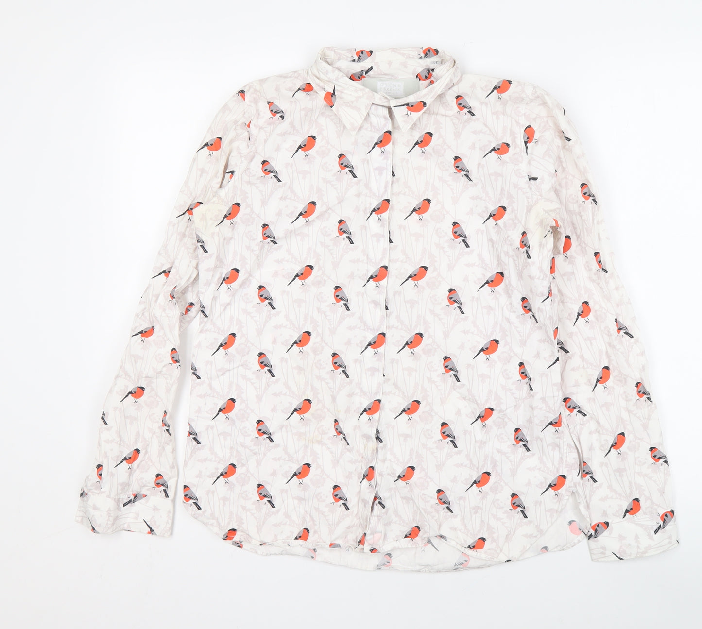 Gibson & Birkbeck Women's Multicoloured 12 Bird Button-Up Shirt