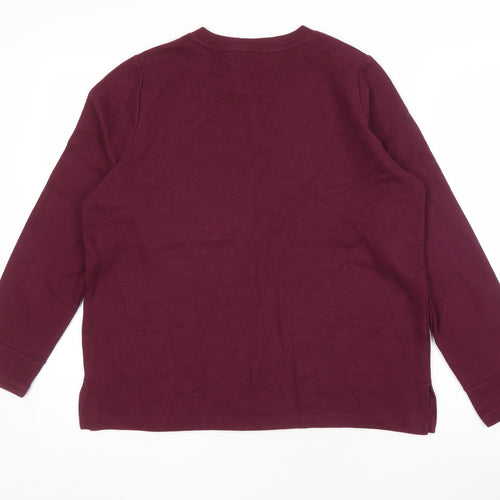 Marks and Spencer Women's Red Long Sleeve Casual T-Shirt