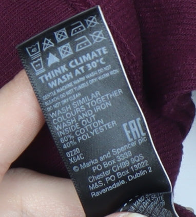 Marks and Spencer Women's Red Long Sleeve Casual T-Shirt