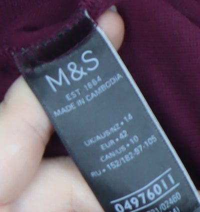 Marks and Spencer Women's Red Long Sleeve Casual T-Shirt