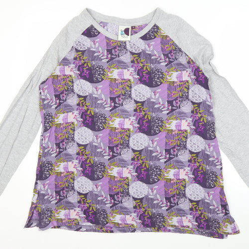 Weird Fish Women's Purple Floral Long Sleeve Top