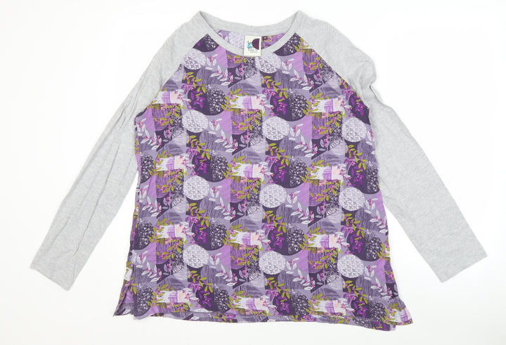 Weird Fish Women's Purple Floral Long Sleeve Top