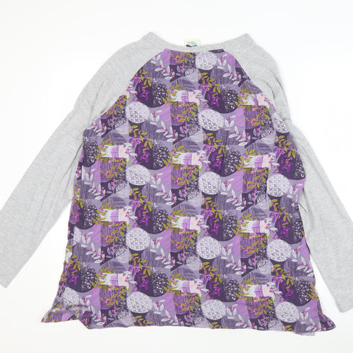 Weird Fish Women's Purple Floral Long Sleeve Top
