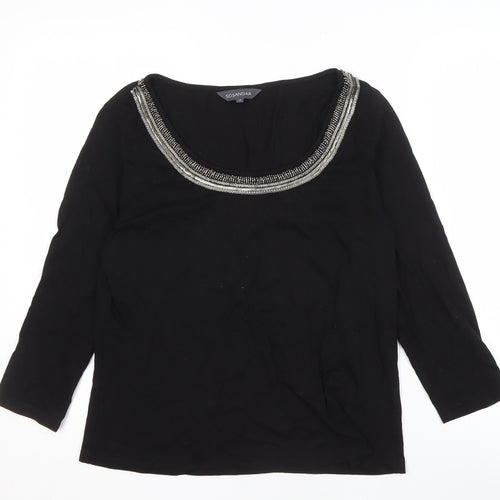 Sosandar Women's Black Beaded Blouse Size 14