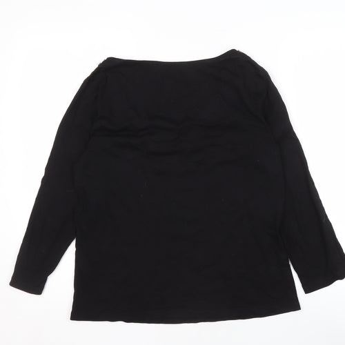 Sosandar Women's Black Beaded Blouse Size 14