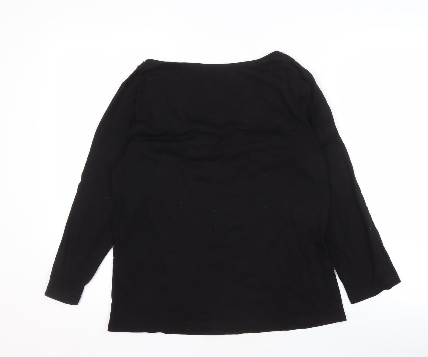 Sosandar Women's Black Beaded Blouse Size 14