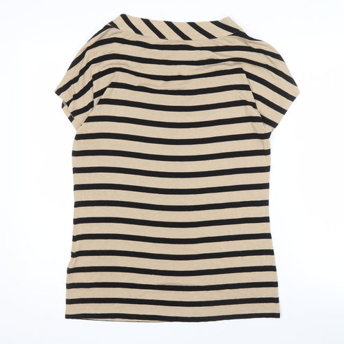 Phase Eight Women's Beige Striped Bow Blouse, Size 12