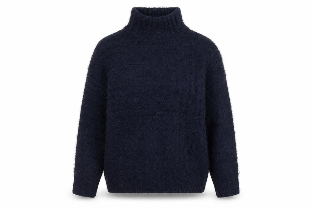 Front view of Marks & Spencer Women's Blue High Neck jumper M