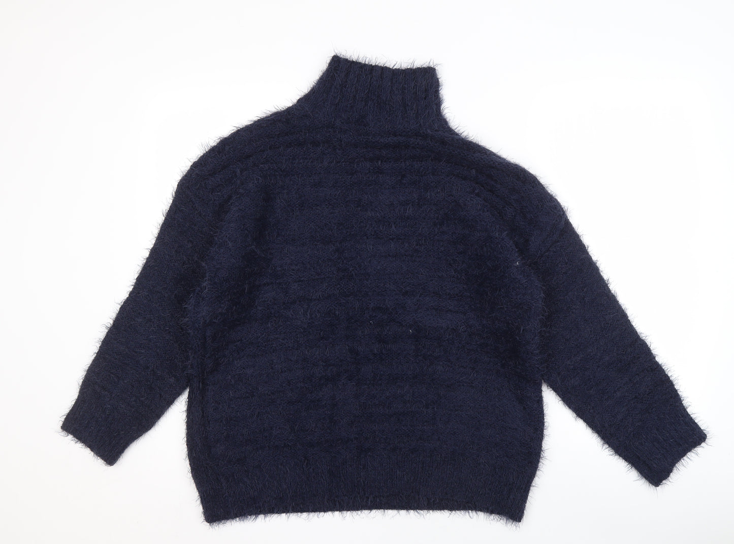 Marks and Spencer Women's Blue High Neck Pullover Jumper M