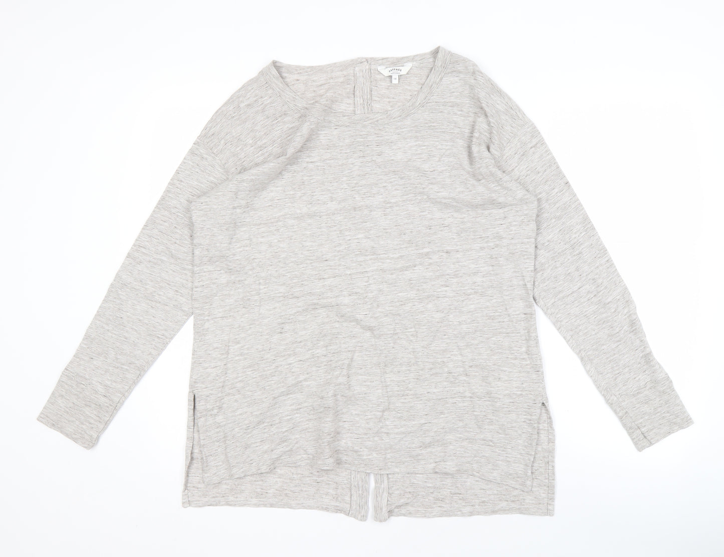 FatFace Women's Grey Button-Up Top Size 14