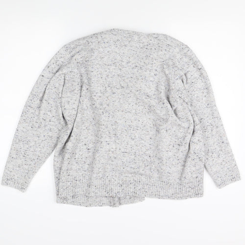 Honor Millburn Women's Grey Open front Cardigan, L, Open-Knit Relaxed Fit