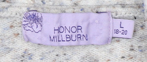 Honor Millburn Women's Grey Open front Cardigan, L, Open-Knit Relaxed Fit