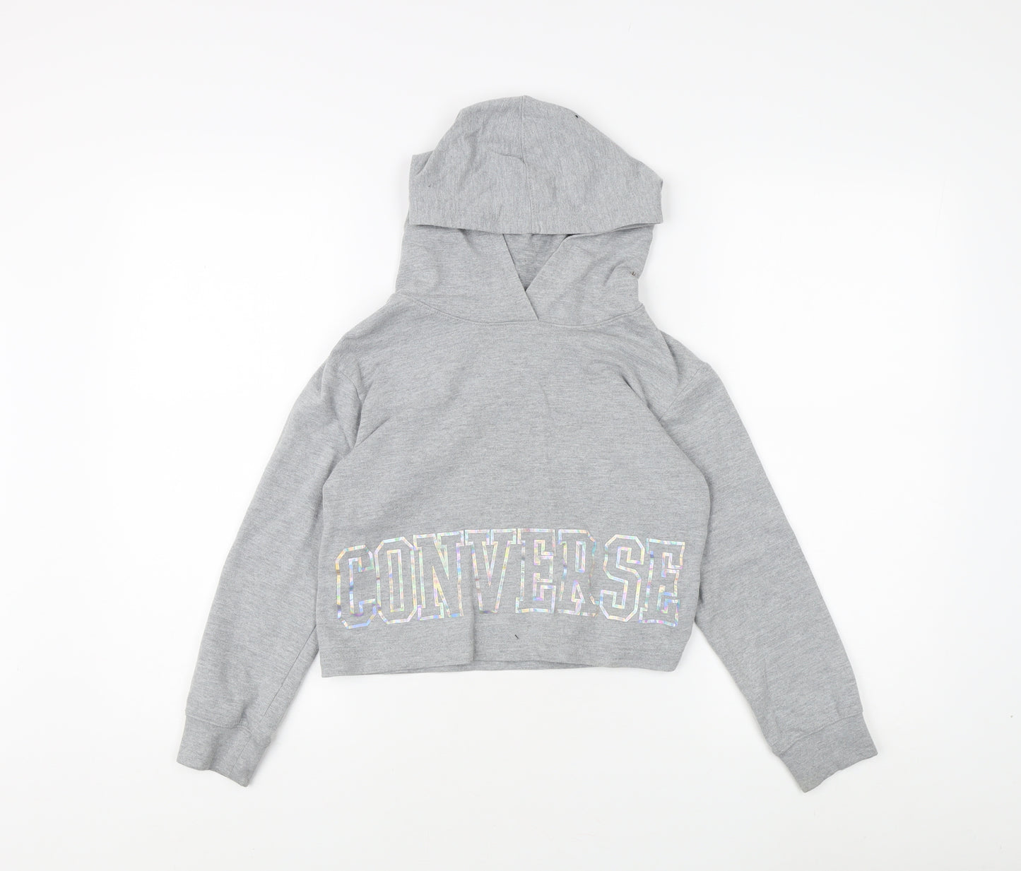 Converse Girls Grey Hoodie 8-10 Years - Logo Pullover Style