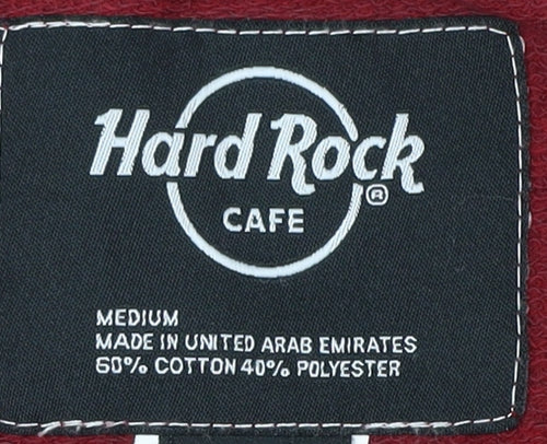 Hard Rock Cafe Red Sweatshirt, Medium, Unisex Adults, Graphic Print