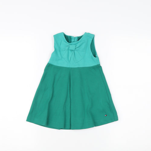 Tommy Hilfiger Girls Green A-Line Dress 2 Years Sleeveless