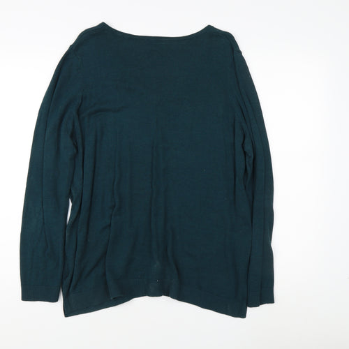 s.Oliver Women's Green V-Neck Pullover Jumper Size 16