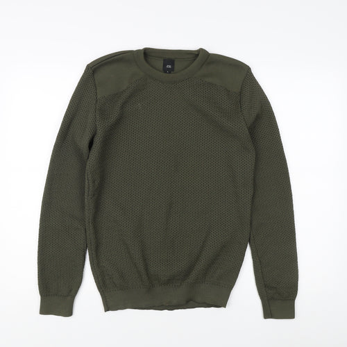 River Island Men's Green Knit Pullover Sweatshirt S