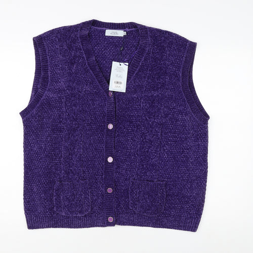 Honor Millburn Women's Purple XL Vest with Buttons
