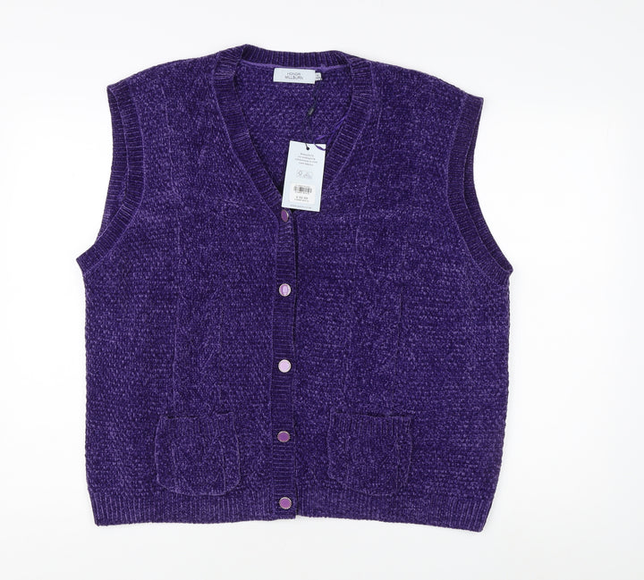 Honor Millburn Women's Purple XL Vest with Buttons