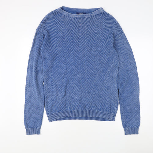 Pull & Bear Men's Blue L Pullover Jumper Round Neck