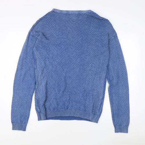 Pull & Bear Men's Blue L Pullover Jumper Round Neck