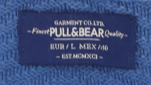 Pull & Bear Men's Blue L Pullover Jumper Round Neck
