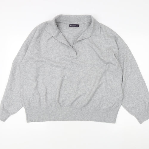 Marks and Spencer Men's Grey Collared Jumper XL