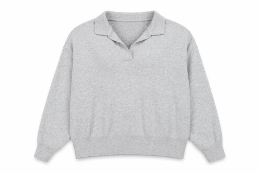 Front view of Marks & Spencer Men's Grey Collared Jumper XL