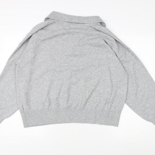 Marks and Spencer Men's Grey Collared Jumper XL