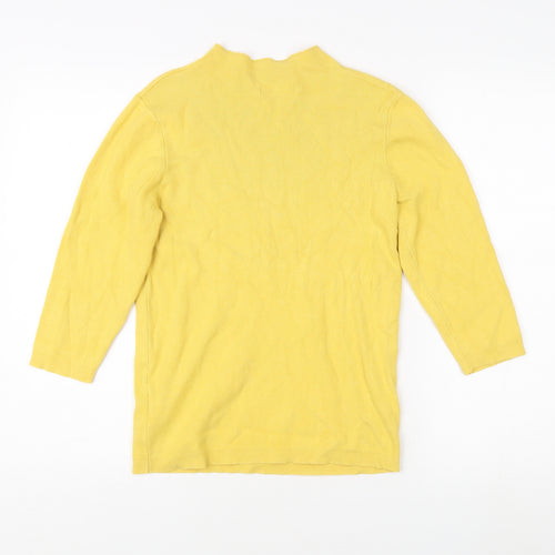 Reserved Women's Yellow Mock Neck Jumper - Size L