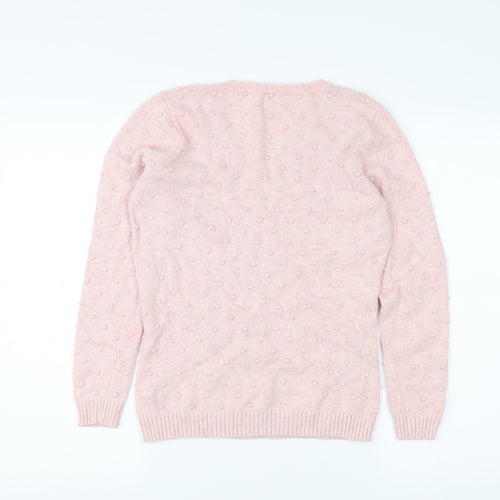 CC Women's Pink V-Neck Pullover Jumper, Size S