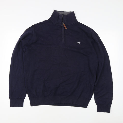 Raging Bull Men's Blue XL Knit Logo Sweatshirt