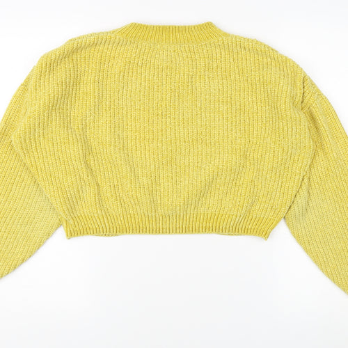 H&M Women's Yellow Chunky-Knit Pullover Jumper, Size 14