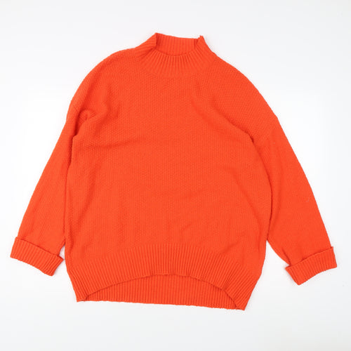 Oasis Women's Orange Mock Neck Pullover Jumper M