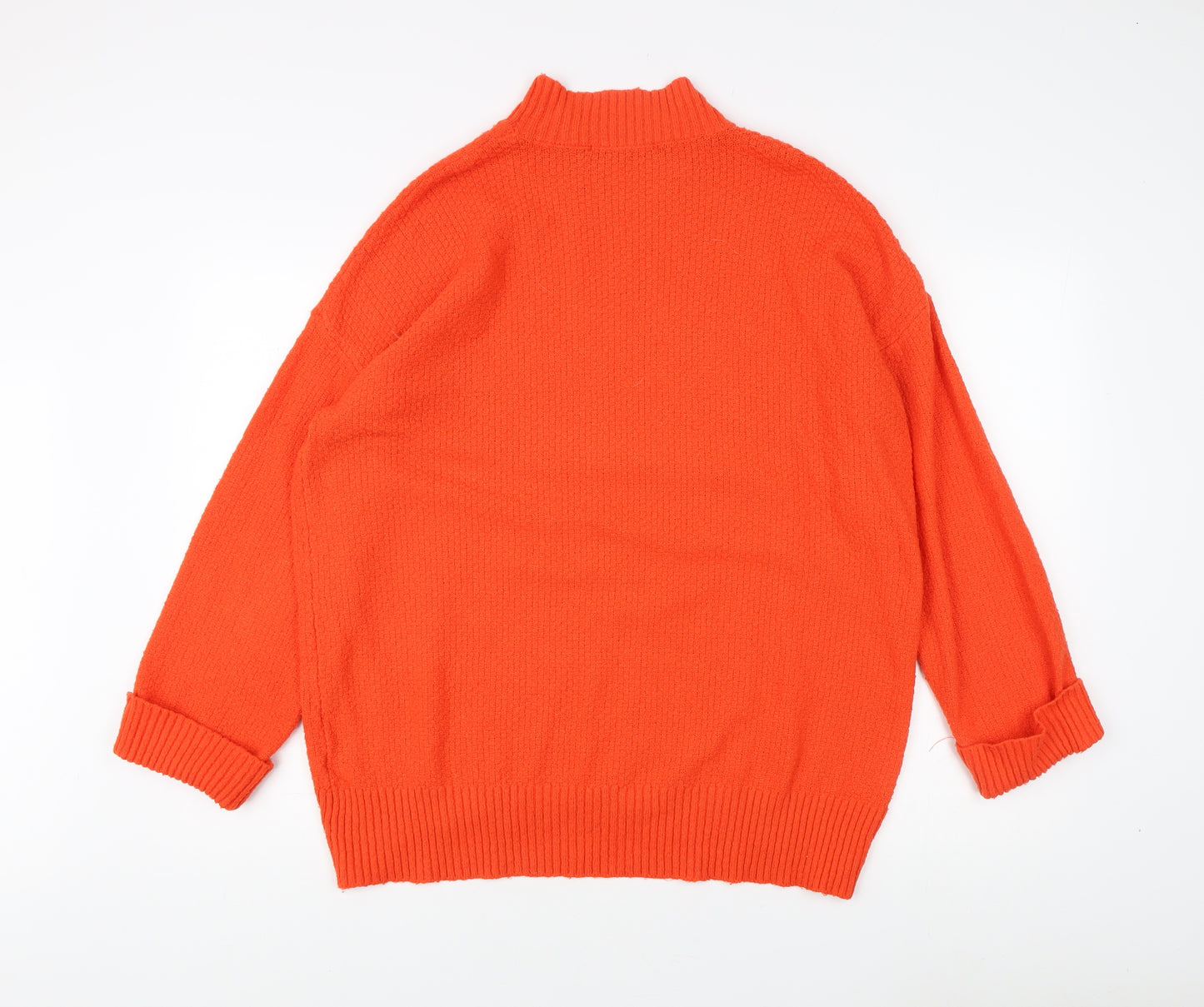 Oasis Women's Orange Mock Neck Pullover Jumper M