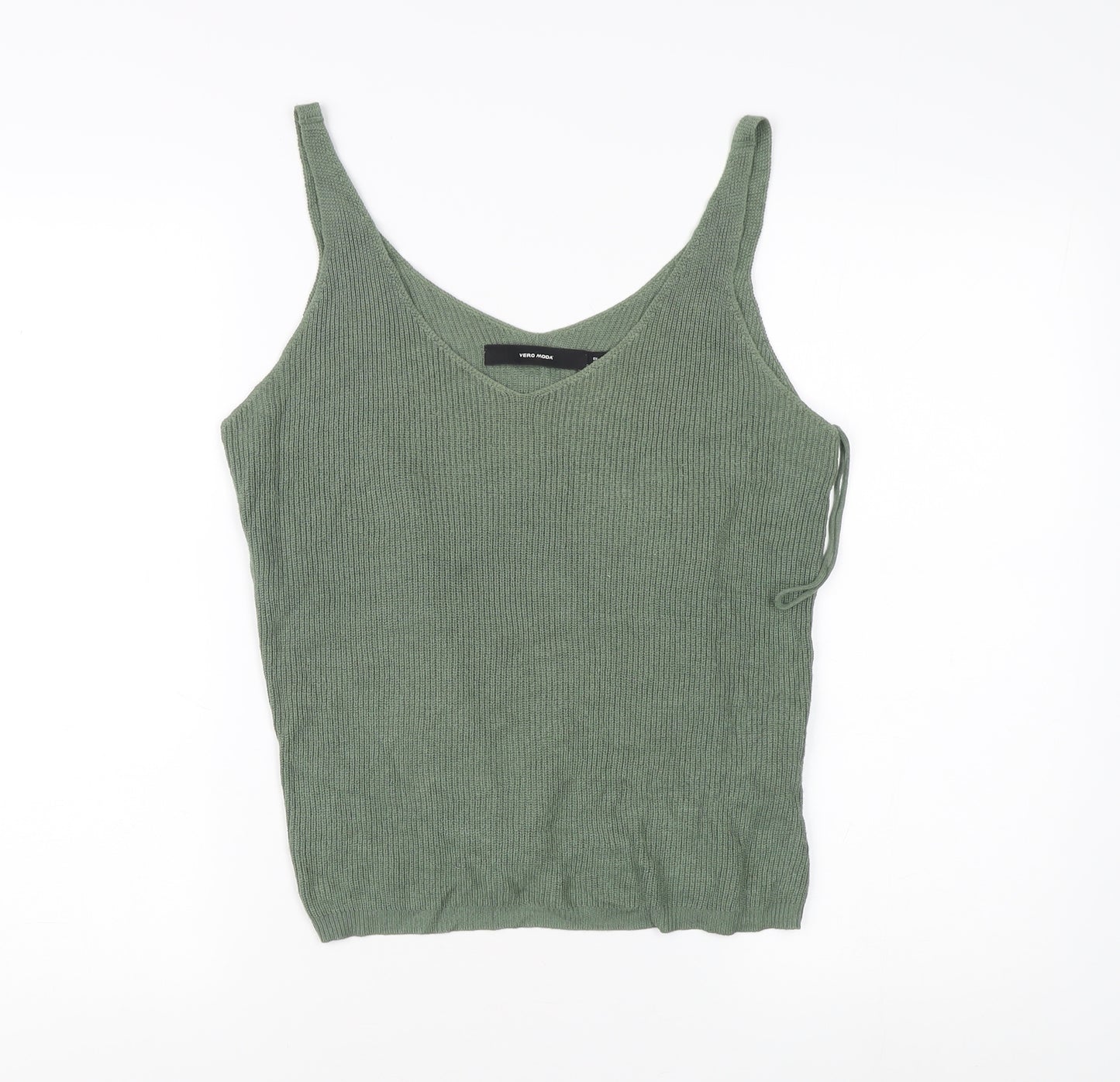 Vero Moda Women's Green Knit V-Neck Tank Top