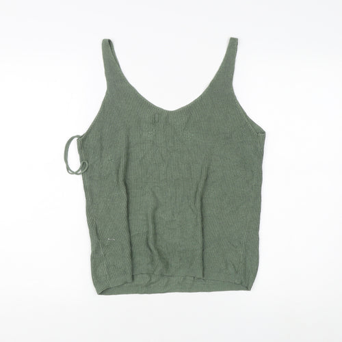 Vero Moda Women's Green Knit V-Neck Tank Top