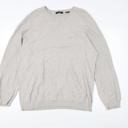 Jack & Jones Men's Grey Cotton Pullover Jumper XL