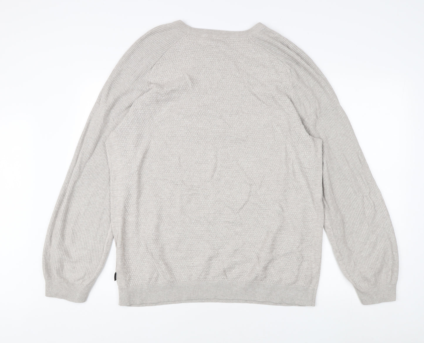 Jack & Jones Men's Grey Cotton Pullover Jumper XL