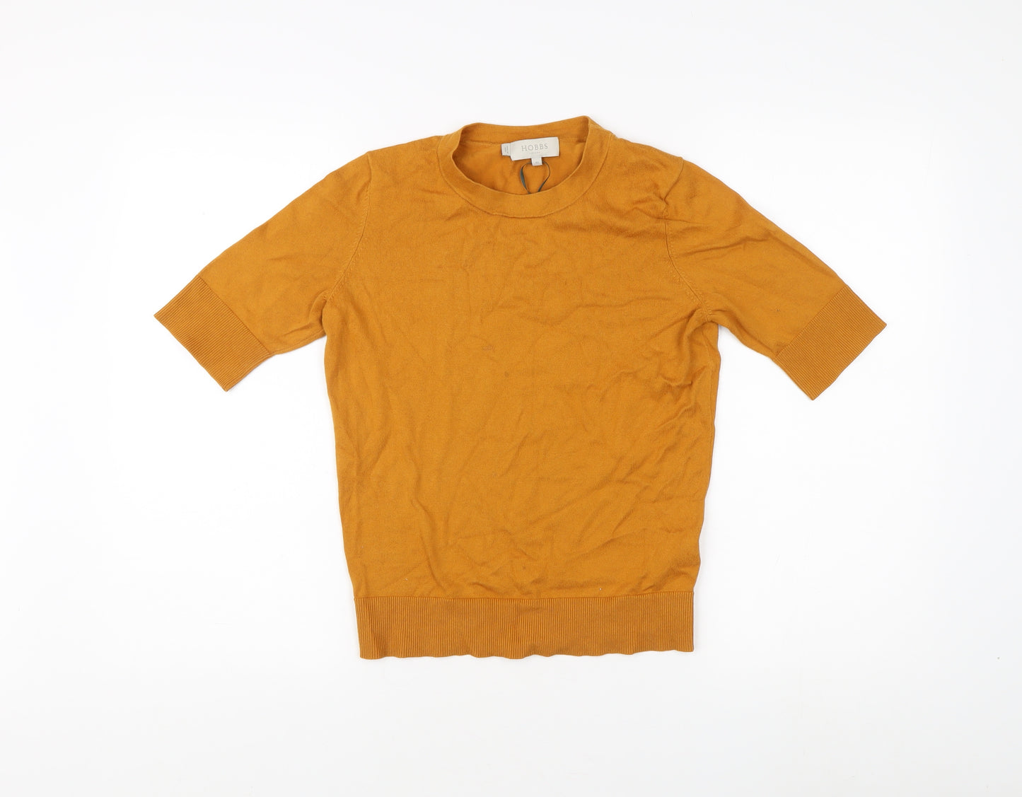 Hobbs Women’s Orange XS Jersey Knit Top, 3/4 Sleeve Casual Wear