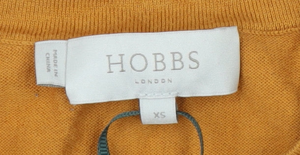 Hobbs Women’s Orange XS Jersey Knit Top, 3/4 Sleeve Casual Wear