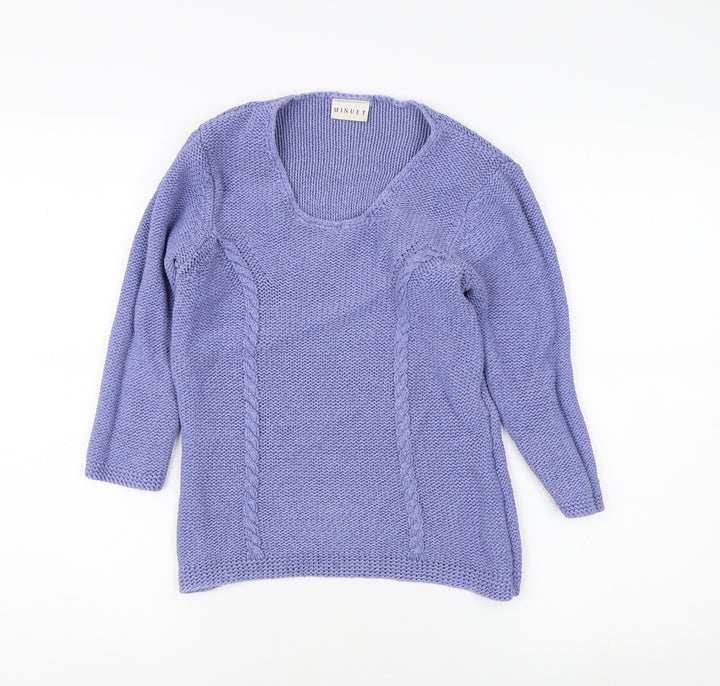 Minuet Women's Purple Cable-Knit Pullover Jumper, Size 12