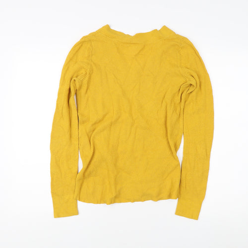 GAP Women's Yellow V-Neck Pullover Jumper XS